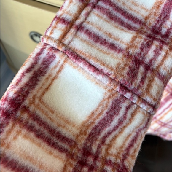 Avec Les Filles Cream and Pink Plaid Zip Jacket - Picture 5 of 5